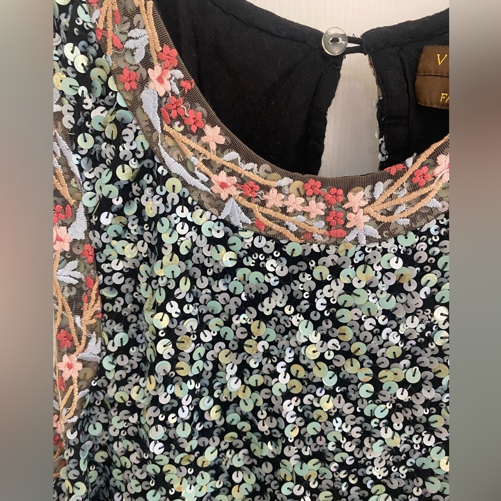 Anthropologie Varun Bahl  NWT Sequin Embellished Embroidered Astronomy SZ 2 - Picture 3 of 9